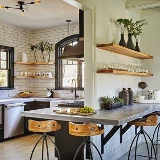 Kitchen With Rustic Wood Cabinetry