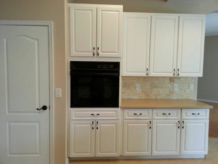 In an accessible kitchen, cabinets can be  hung at 15″