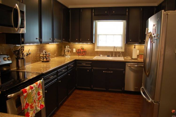 Painted oak cabinet remodel before and after