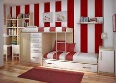 red white and black rooms